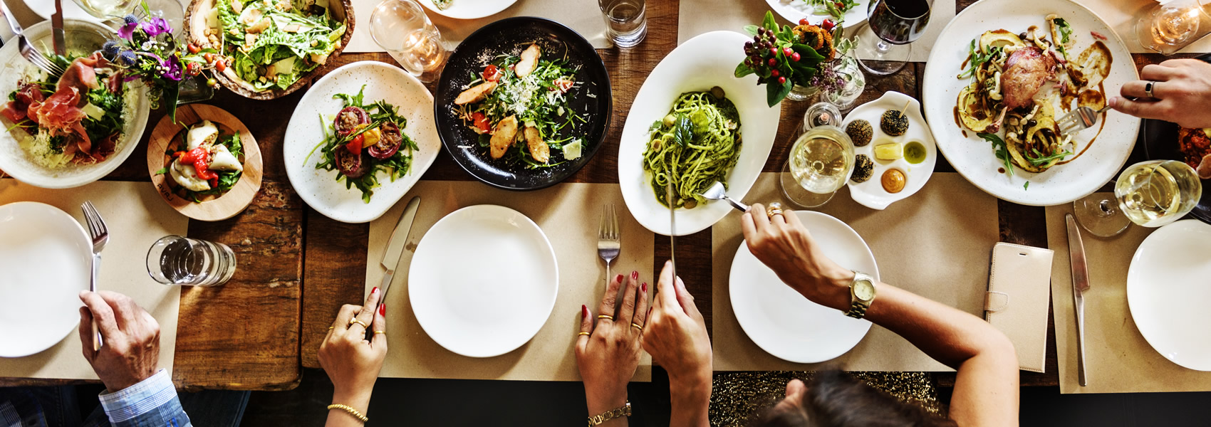 sharing dinner